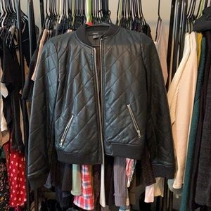 Women’s Quilted Leather Bomber Jacket